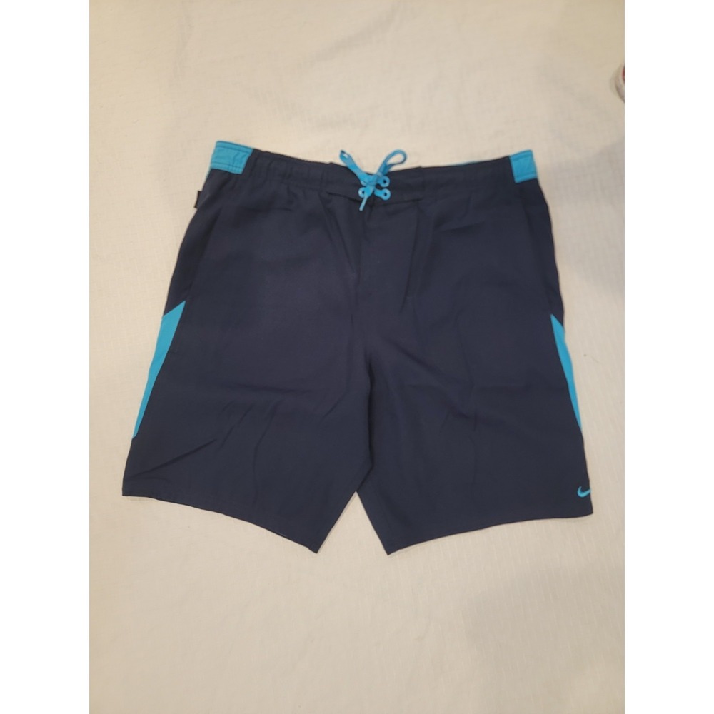 Nike‎ Swim Trunks 9" Board Volley Shorts Blue Lined Pockets, Men's Size M